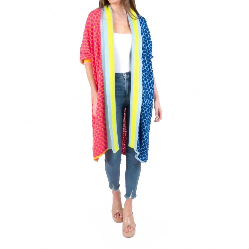 NEW EMILY MCCARTHY demi duster cardigan in party mix